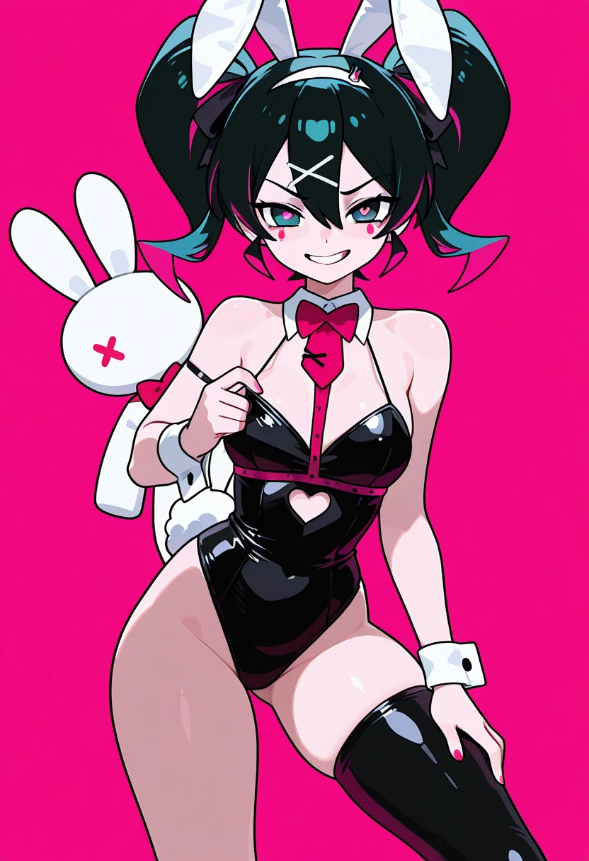 there is a woman in a black and pink bikini posing, d. va from overwatch, beautiful young catgirl, nekomimi, very beautiful cute catgirl, tifa lockhart, attractive cat girl, ahri from league of legends, seductive tifa lockhart portrait, neko, catgirl, ultrarealistic sweet bunny girl, wearing atsuko kudo latex outfit