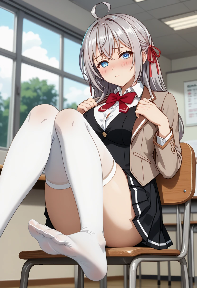Pull up your skirt to show your panties、Rape eyes、brainwashed、skirt lift、white panty、is standing、Lifting the hem of the skirt with your hands、slim body、thighs thighs thighs thighs
