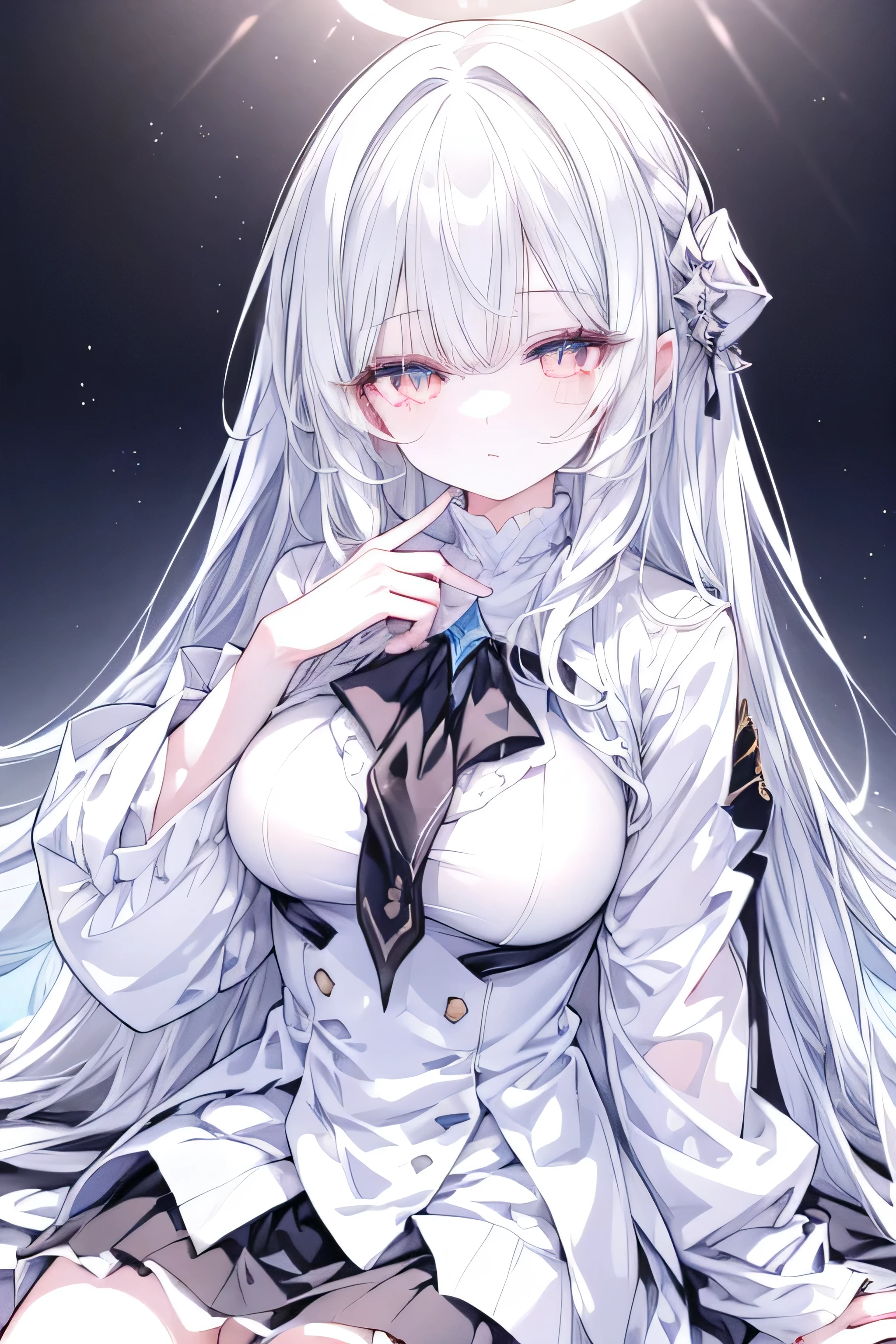 1girl, full body, denim photo, (Rembrandt), illustration, (masterpiece), (best quality), (ultra_detailed), finely detail, (Depth of field), , glove, long hair, star\ (symbol\), looking at viewer, (silver hair:1.2), red eyes, upper body, hair ornament, :p, frills, pink shirt, smile, sleeveless, shirt, idol, symbol-shaped pupils, hands up, brags smile, sleeveless, shirt, idol, symbol-shaped pupil, bangs, side up, star-shaped pupils, arms up, skirt pulling, roaring twenties, isometric, From above, the sky, the flowers, the cliffs,