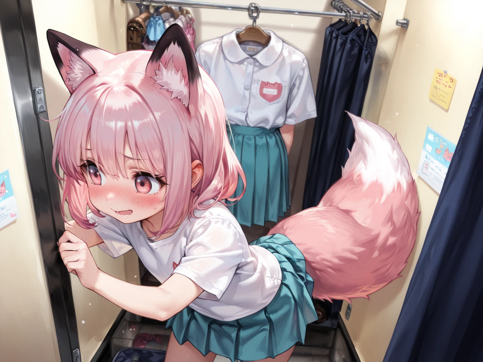 Young, Astolfo Saber, Pants pulled down, black panties, show me your penis,penis, embarrassed, blush