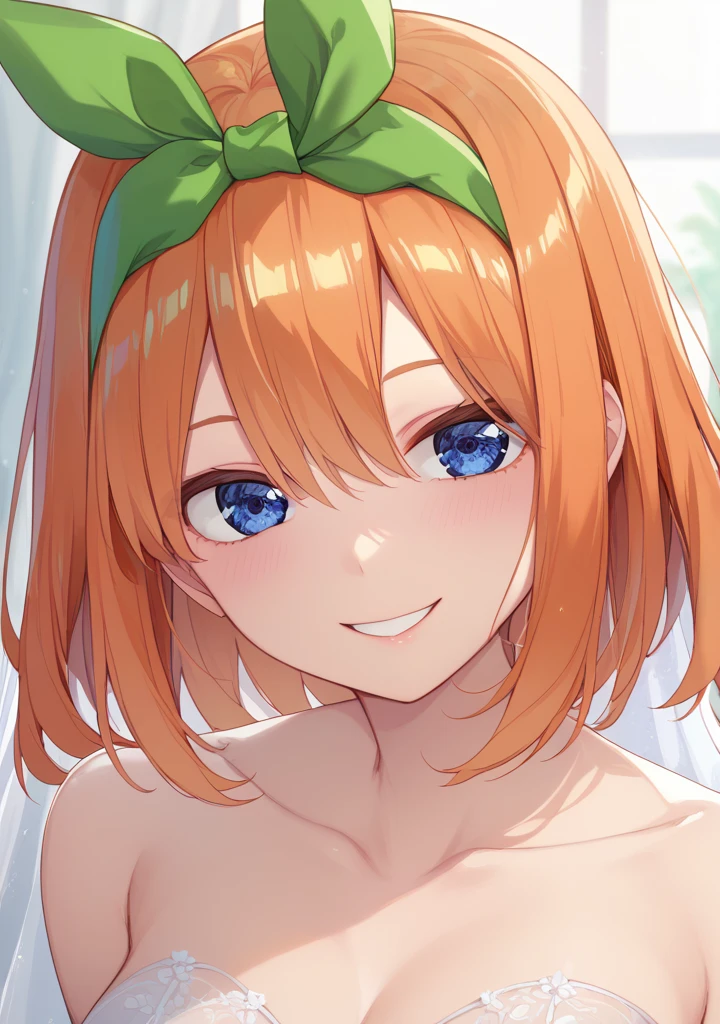 1girl , (yotsuha nakano, Yotsuha Nakano), bangs, blue eyes, Orange Hair, Green hair ribbon,happy smile, smile, Open your mouth,Real Summer,Daytime,sunny,My hair is blowing in the wind,whole bodyがイラストに入るように,Slender body,
break outdoors, Beach , Coastal street break looking at viewer, whole body,(whole body,Medium sized breasts,nsfw),(nsfw,topless、bottomless、Full nudity)
break (masterpiece:1.2), highest quality, High resolution, unity 8k wallpaper, (shape:0.8), (Beautiful details:1.6), Highly detailed face, Perfect lighting, Extremely detailed CG, (Perfect hands, Perfect Anatomy),