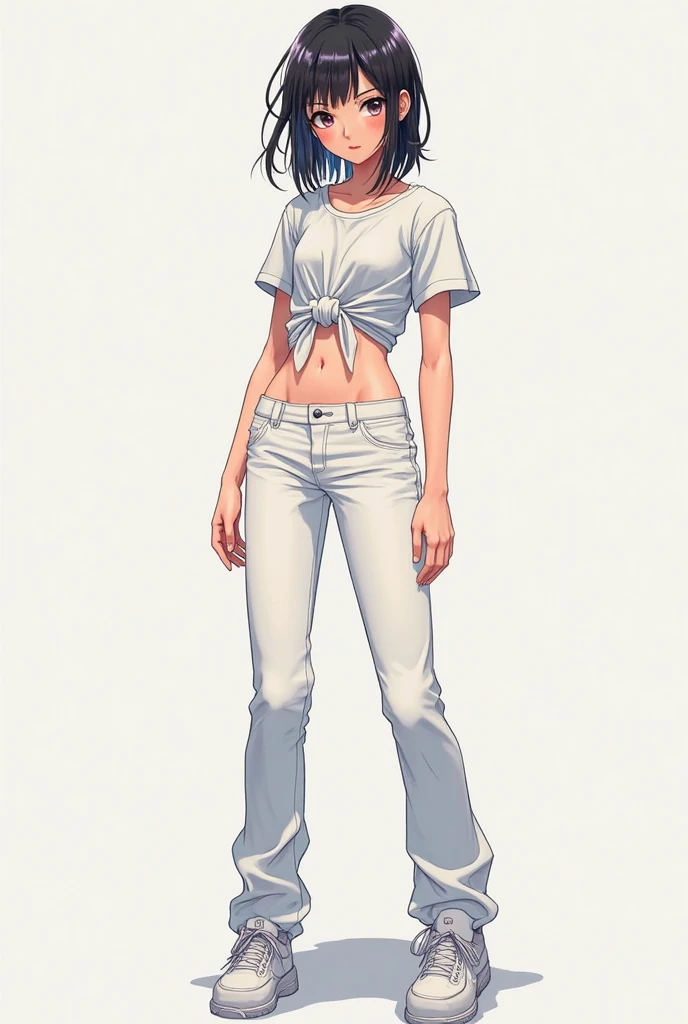 Create a White Female Blue Lock Character(soccer) looking like manga(black andwhite) naked