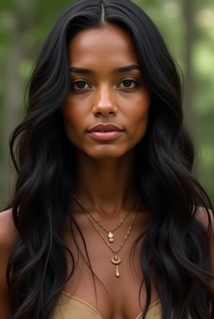 Femme africaine, un seul sein naturels , pink clothes, Forest Europe, ultra-detailed, ultra realist, crazy details
