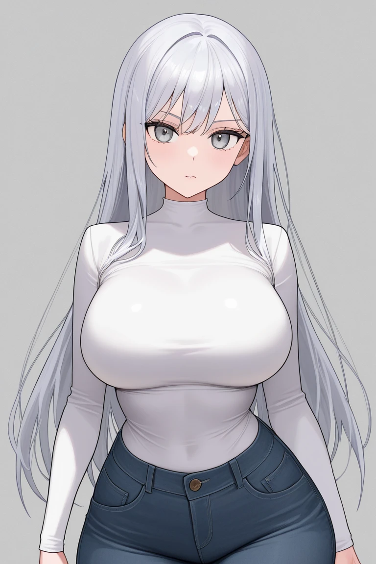 1girl, solo, standing, upper body,
white hair, long hair, curly hair, messy hair, (blunt bangs:1.2), horns, sheep horns, white horns,
blue eyes, looking at viewer,
choker, white shirt, white shorts, short shorts, white thighhighs, (skindentation:1.2),
curvy, large breasts, covered,
(white background, simple background:1.4), wlsdnjs950, (thick lines:1.2),