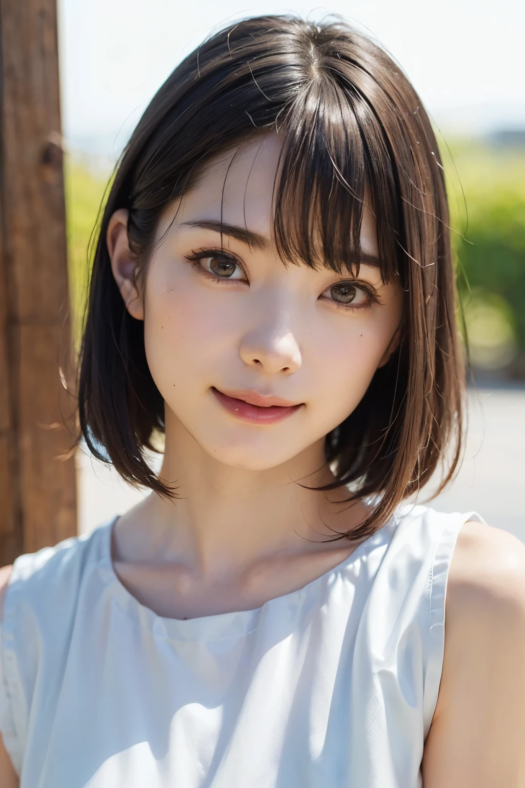 (software:1.8、masterpiece, highest quality),1 girl, alone, hyper Realistic, Realistic,Realistic, Looking at the audience, Light brown eyes:1.4,Brunette Short Bob Hair with highly detailed shiny hair, Brightly colored winter clothes, Lepangas:1.4), Outdoor, Mouth closed, Upper Body、big chest eye、eyelash、{Hugeな|big chest|Hugeなな|Mega} whole :2, chestの谷間:2、(((big chest eye、Short Bob Hair、Highlights from Students、Looking at the audience、She is very beautiful and cute、Show me your ears、Long neck、smile、Close your mouth and smile、Bangs and beautiful teeth)))、Ideal body type、(Nothing is drawn、Very beautiful pure white background:1.6)、美しいLong neck:1.4、(({Huge|big|Hugeな|Mega} chest, chestの谷間:2、Upper Bodyは服を着ていない:1.6))、(((Portraiture:2)))、Perfect Anatomy