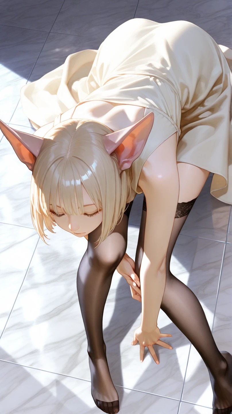 anthro fox girl, using gloryhole in a dark and dingy stall, side angle, sucking cock, lowlife environment, shady place