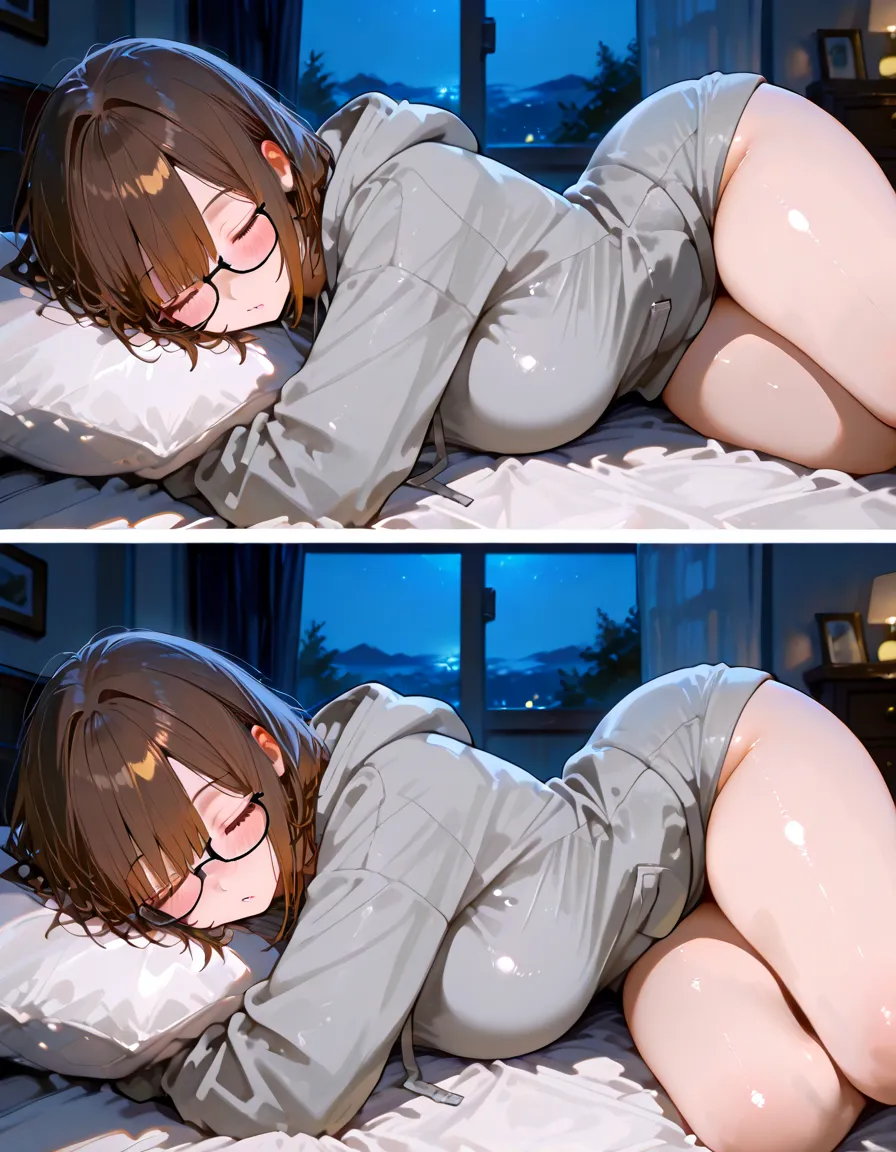 (score_9,score_8_up,score_7_up,score_6_up,score_5_up,score_4_up),,1girl, rororogi_mogera artstyle, lying on back, blond long hair, hair over eyes, half closed eyes, very huge breast, moaning, blush, nude, hangging breasts, very huge breast, curvy, 1shota, mating, implied sex, motion lines, thigh, thick, milf, living room, night, dark lighting, dark background, depth of field, masterpiece, best quality, cinematic realistic light and shadow, high key lighting, (balanced photo, balanced exposure), view from sideway,