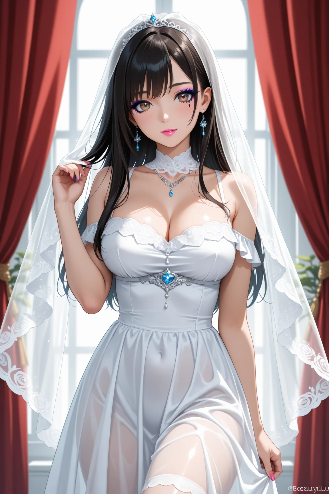 ((Masterpiece, best quality,edgQuality,photorealistic, hyper realistic)),standing,posing for a picture smiling,
edgDreamy, ballgown, a woman in a white dress posing for a picture , wearing edgDreamy_dress,((plunging neckline,breasts apart))
<lora:edgDreamyGowns:1>
<lora:Nevin:0.8> Nevin, red eyes