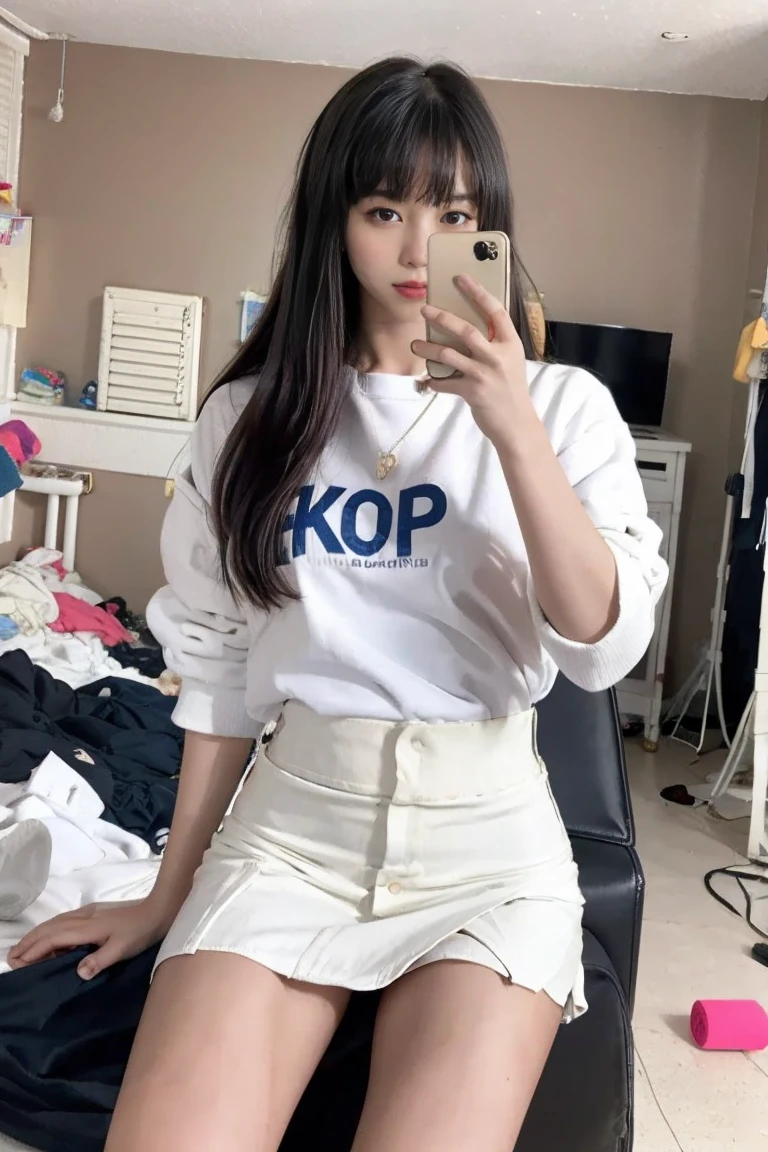 Indonesian girl 17-year-old Hairstyle Casual, wearing casual korean rich style at class
