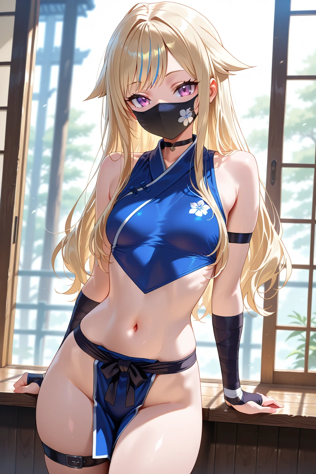 1 girl, detailed blue eyes, lange wimpern, detailed beautiful face, (Long blonde hair:1.4), festgebunden, gefesselte Arme, blushing, (Big boobs:1.1), White Bikini, White crop top, OTN, Gag, gagged, shibari, tied Gag, at a beach, sitting, Viewer from behind
