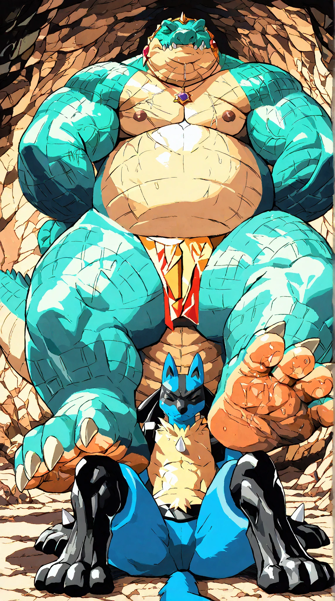 4k, high resolution, best quality, perfect lightning, perfect, solo, anthro, young, boy,golden yellow wolf:2.0, furry body, (fluffy mane:1.2), fluffy tail, male, adult, (bulky2:0, thick muscles2:0, huge muscles:2.0, hyper muscles:2.0), (thick biceps, veiny biceps, broad shoulders:2.0), (thick legs, thick calves:1.1), (digitigrade legs, 4 toes:1.2), perfect colors, (photorealistic fur, detailed fur, epic, masterpiece), (suggestive posing:1.2), (seductive smile, lustful grin 1.3), detailed beach,detailed wolf eyes:2.0, by k0suna, by darkgem,nipple ring,hyper arms:2.0,veins,white body,golden yellow fur,hyper butt:2.0,hyper paws:2.0,standing,thick legs,thick butts:2.0,sweat body:2.0,massive butt:2.0,black hat,hyper ass:2.0,huge ass,long legs,juicy butt:2.0,butt like a wall,butt with colorful patterns:2.0