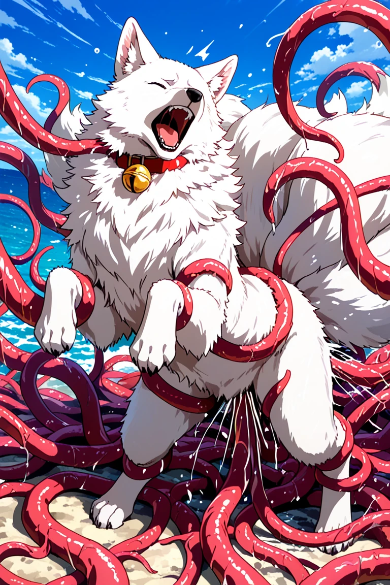 Furry、巨大なTentaclesに捕まっている、Constraints、Tentacles(juvenile)、Puzzled、naked、peniuscular、surfer、黒いTentacles、Rough seas、clear