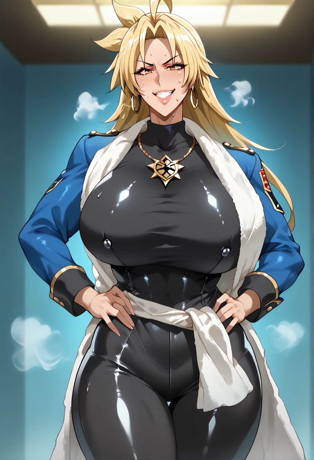 Gaze, smile, Huge breasts, Sexy Hairdresser