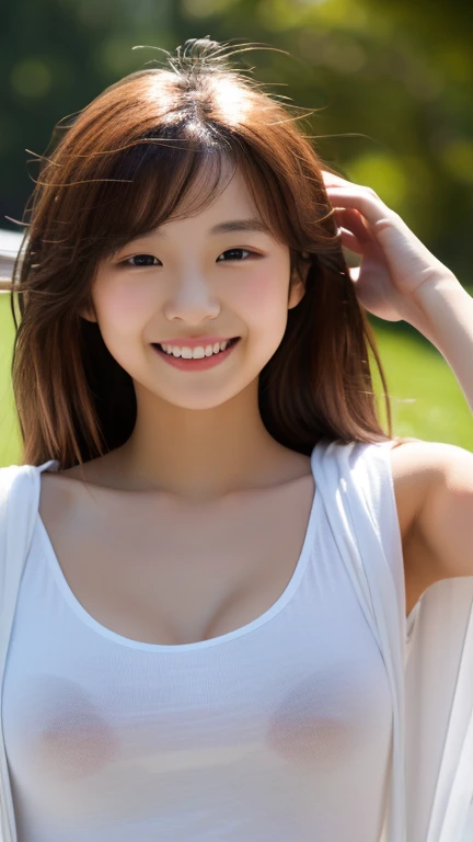 masterpiece,best quality,(Japanese girl),((Beautiful girl)),cleavage,(off shoulder:1.2),(perfect body beauty:1.2),(shy smile),beautiful teeth,From slightly above