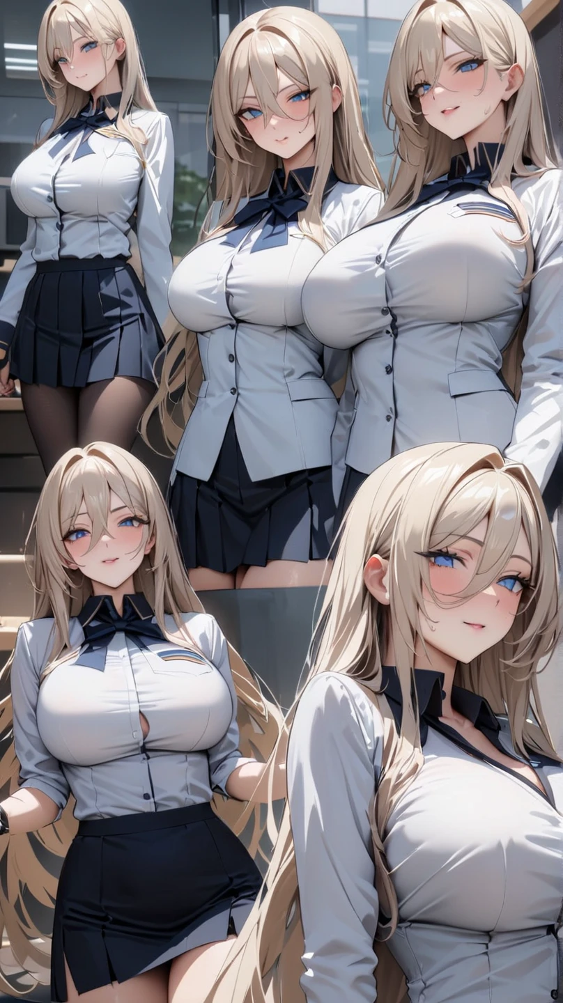 (masterpiece), highest quality, High Resolution, NSFW, (8 girls, Group photo:1.5), (Intricately detailed body:1.1), (The body is slim:1.1), (big:1.5), (Dark Skin:1.1)、(logic:1.2), Blonde, Twin tails, (Open your mouth, Smile:1.2),Wink, peace sign, (Latex bikini:1.2), Cowboy Shot, (classroom:1.1)