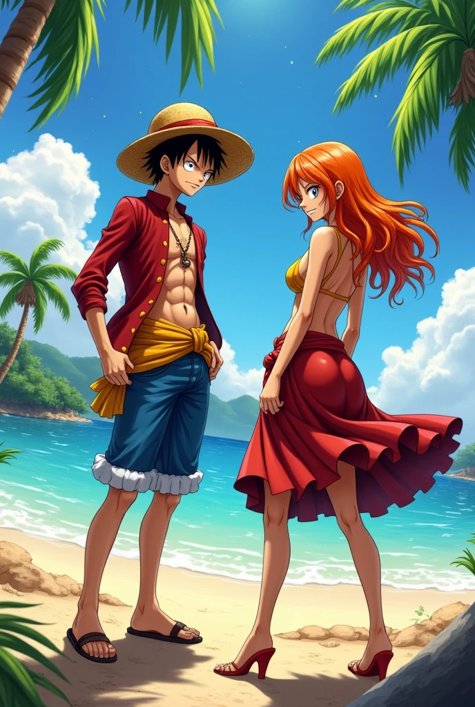luffy with hancock romatic moment