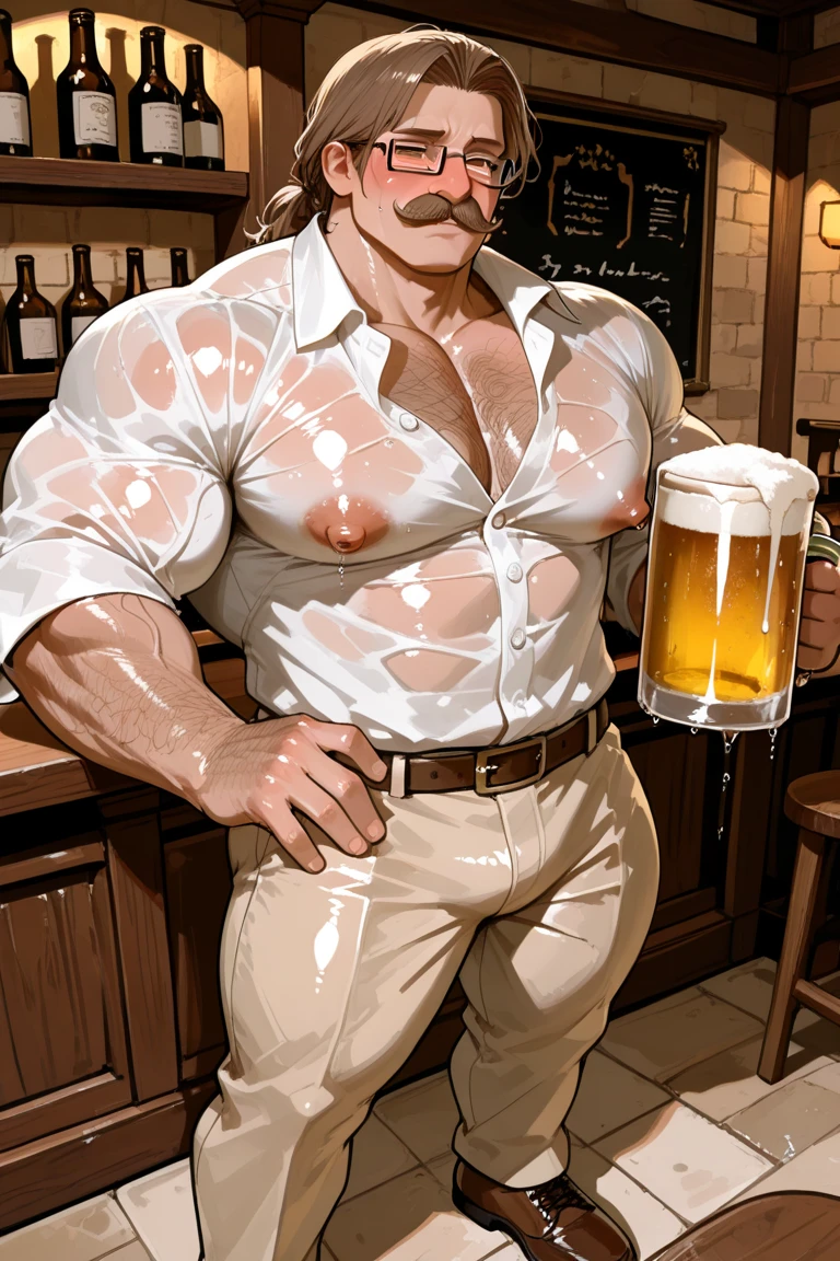 NSFW,SOLO MAN , TOTALLY NAKED MAN , tavern ambiance and background、A handsome tall man standing (((Stephen AMELL))) ,He is 28 years old,Thin waist,The pectoral muscles are well developed, He is 175cm tall,Weight 62 kg、blue-green eyes、brown hair color、short hair、totALLY naked showing his ercted cock、looking at the viewer ,Smile,Lots of beer bottles,holding a beer bottle in his hand and saying cheeers