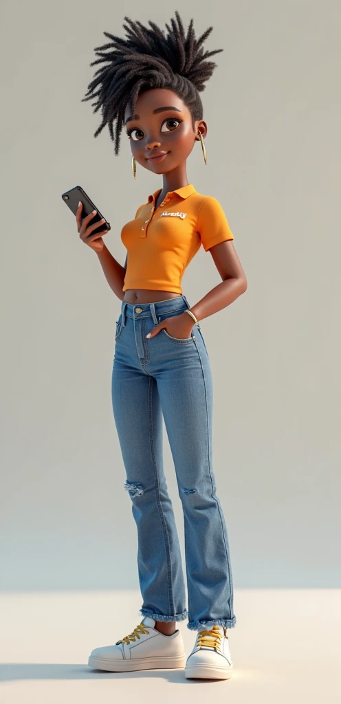 Masterpiece , highly detailed , best quality , perfect face , green eyes , fubuki , wearing short sleeves yellow printed t-shirt and blue jeans , in city , handcuffed behind back by female police officer , looking at camera , standing still