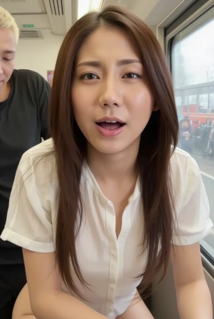 (Completely naked:1.4),((Tabletop:1.4, Highest quality)), (Realistic photos:1.4), (Close your eyes and open your mouth:1.4)、(Grimacing:1.4)
((1 girl)), (Pure actress),
(超High resolution:1.2), Very delicate and beautiful, wonderful, Highly detailed CG Unity 8K wallpapers, Very detailed, High resolution,
Soft Light, Beautiful detailed girl, Very detailed目と顔, Beautiful and detailed nose, Beautiful and detailed,
Cinema Lighting, Perfect Anatomy, Slender body, (Parted bangs),
(Riding on a Japanese local train:1.3), (Car window), (Japan'The original landscape of),
Cowboy Shot, Looking at the audience, smile