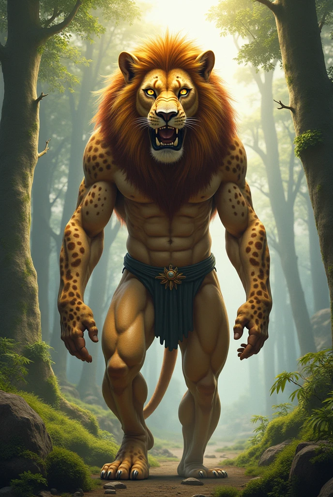 ultra-detailed, masterpiece, masterwork, high quality, best quality, hdr, (nature), nsfw, male, solo, lion, ((nude)), (little body lion), (long silver hair, yellow eyes), standing, dynamic angle, (foreskin, perfect balls)