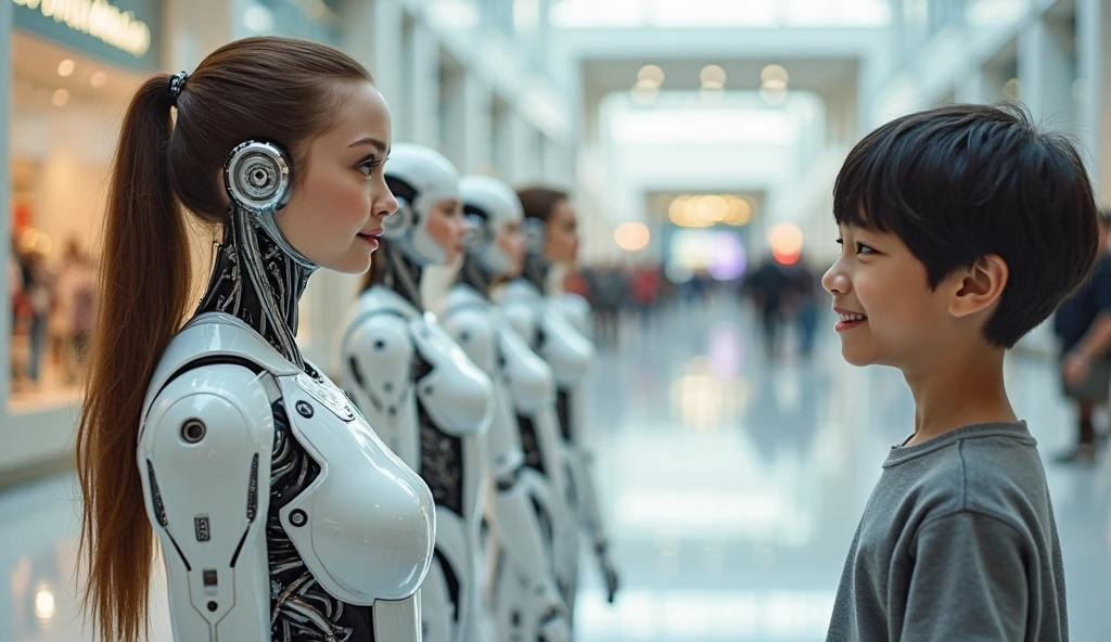 Robots talking with a person 
