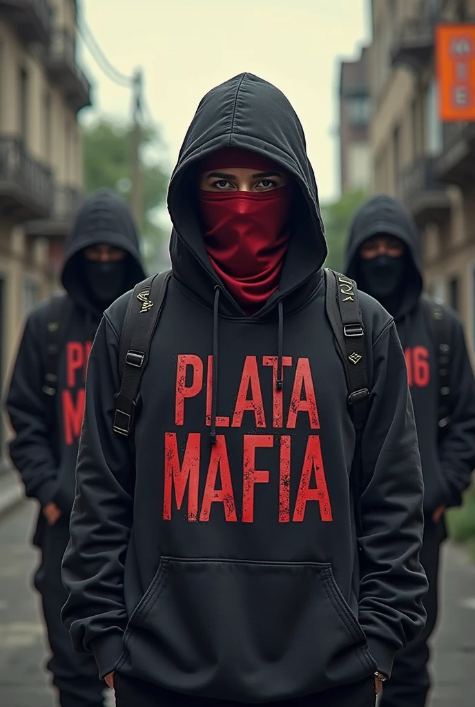 close-up photography of a student, emo hair, wearing a black hoodie with the words "bojes sambas", expression of disappointment, anger, standing next to a barbed wire fence, while holding a large banner with the words "Indonesia is emergency", and many red and white flags, Background: demo atmosphere, afternoon, flare smoke, Jakarta city, lots of police, Canon water cars, very chaotic atmosphere, dramatic, realistic, lots of students, 34k ultra full HD.