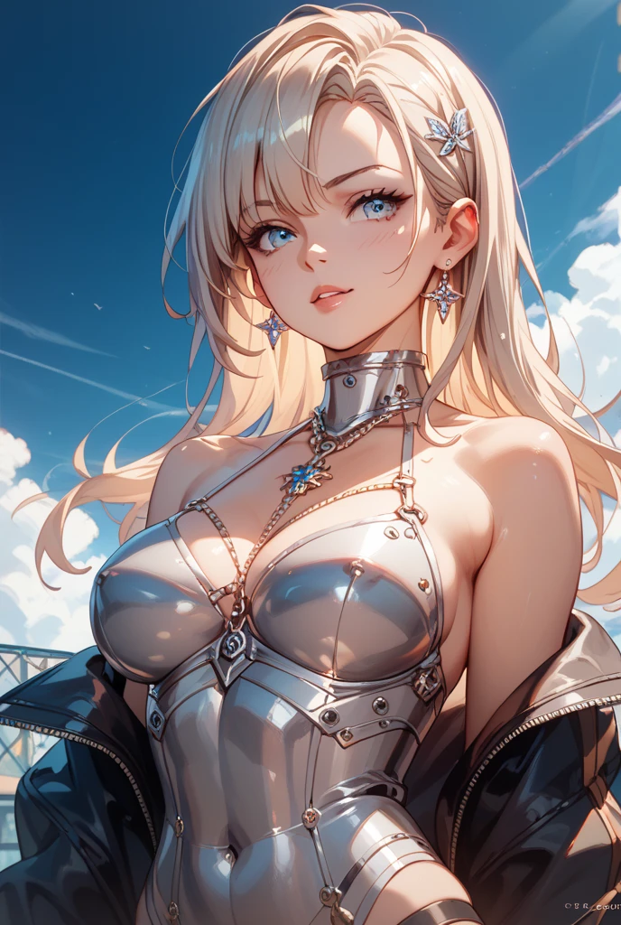 ((((masuter piece、top-quality、Healthy images、Long body、large full breasts、Brown skin color、Silvery hair、Long hair、Blue glowing eyes、Dynamic Poses、A look of shame、tshirts))))、(((Very marked camel toe)))、sea side、Happy look、(((((Black skin))))),((((darkskin)))),((sun burn))、Realistic skin type、an anime girl、Detailed Digital Anime Art、A seductive anime girl、extremely detailed art germ、a hyperrealistic schoolgirl、Ilyakukvshinov、Smooth Anime CG Art、Ultra Realistic Woman、ig model、ArtGerm、photo-realistic anime girl、digital anime art