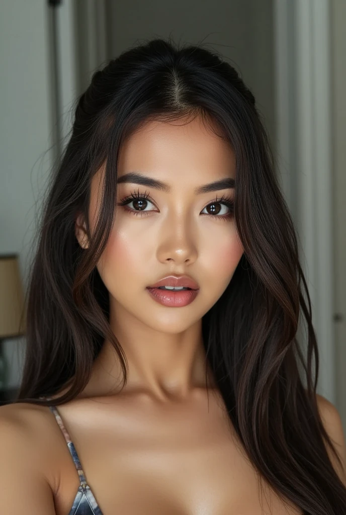one African model , hair model, Unique hair details, cyberpunk fashion, Near future, Curvilinear details, double eyelid, plump lips, professional makeup