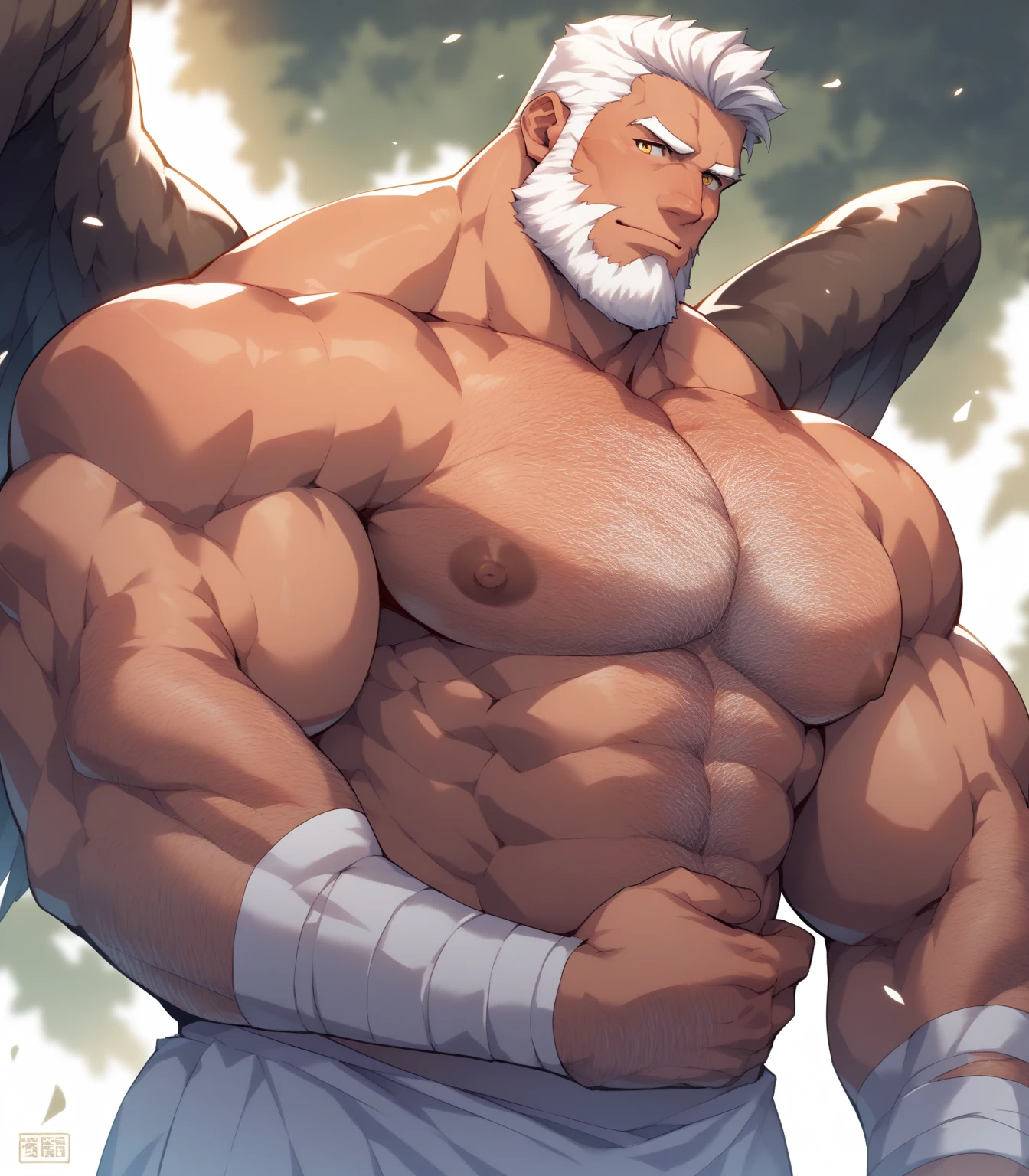 (Masterpiece, Best quality), Man, Wear miniature thongs  ((White micro-thong:_Pattern_designs_thongs_perspire_massive pec_Get wet all over your body)) , Bio-luminescence_water_world, wide angles, atheletic body, Male, Shiny_skin, musculature，The perfect human structure，Silver-eyed orange，Nail shape, determined expression, Small waist, broad chest, Muscular , illustration, watercolor ink sketch,(large bulge)，(Big eggs)，Japanese radish，Split legs，Glans，((Crotch propped up))，((Thick body hair))，(hand touching crotch)，Armpit hairy，(Bottom-up view)，Rounded buttocks，Your hips are forward，((Clothes are soaked))，Hard，(There is a lot of white liquid on the body)，butterflys，((Extremely detailed, extremely detailed legs, extremely detailed arms, Extremely detailed face, Perfect Detailed Eyes, perfectly detailed anatomy))，(a broad shouldered)