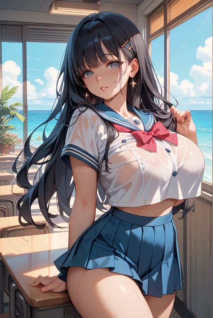 (One Woman),(Japanese),(A woman in a school uniform:1.5),(mini skirt:1.5),(((skirt lift:1.5))),((Little white panties:1,5)),(front:1.5),(Beautiful Eyes),(Beautiful Face),((Embarrassed look:1.5)),(Very detailedな顔:1.5),((Very detailed hand drawing:1.5)),(Blushing:1.5),(Thick thighs:1.5),(Beautiful body:1.5),(Fleshy:1.5),(The background is a clear blue sky:1.5),(((Blur the background:1.5))),(Gentle light:1.5),(Written boundary depth:1.5),BREAK(((masterpiece:1.5),(highest quality:1.5),(Very detailed:1.5),(High resolution:1.5),(Realistic:1.5),(Realistic:1.5))),8k