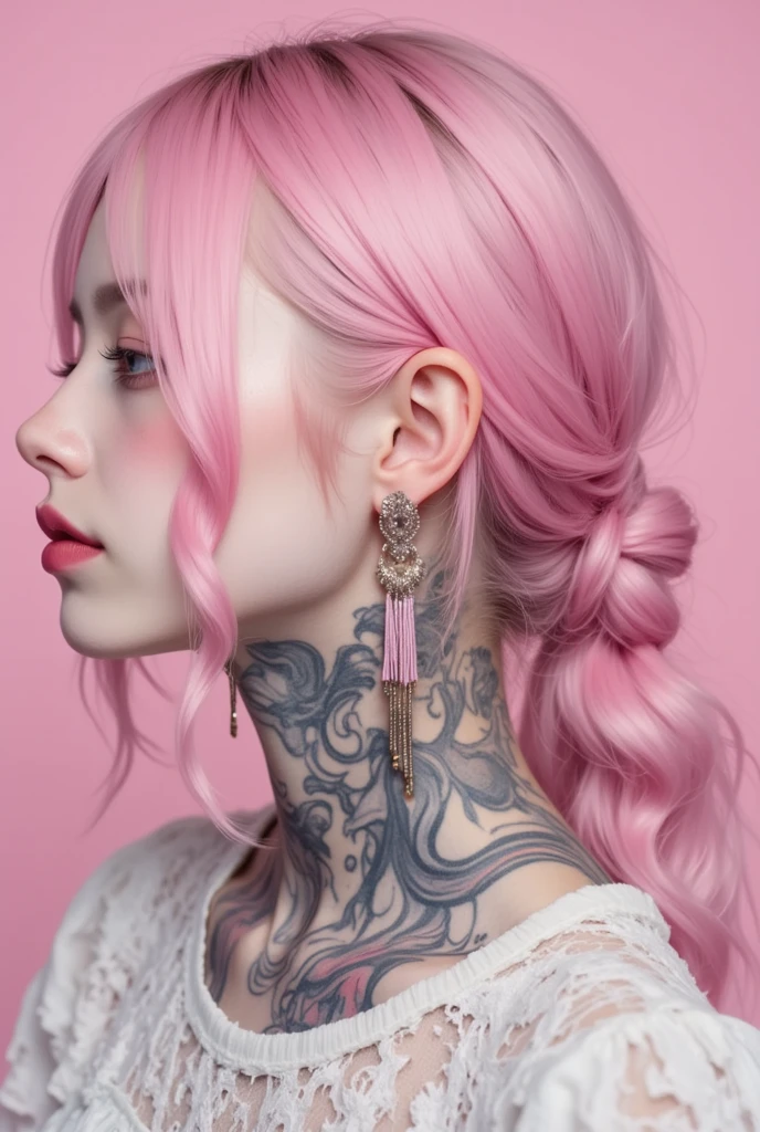 (style of richard deacon), formal wear android,1girl,a beautiful girl in a colourful dress with colourful intricate tattoos surrounded by colourful patterns,(Luminous burning hair:1.2), realistic fantasy, extremely detailed and beautiful , 8 k resolution,