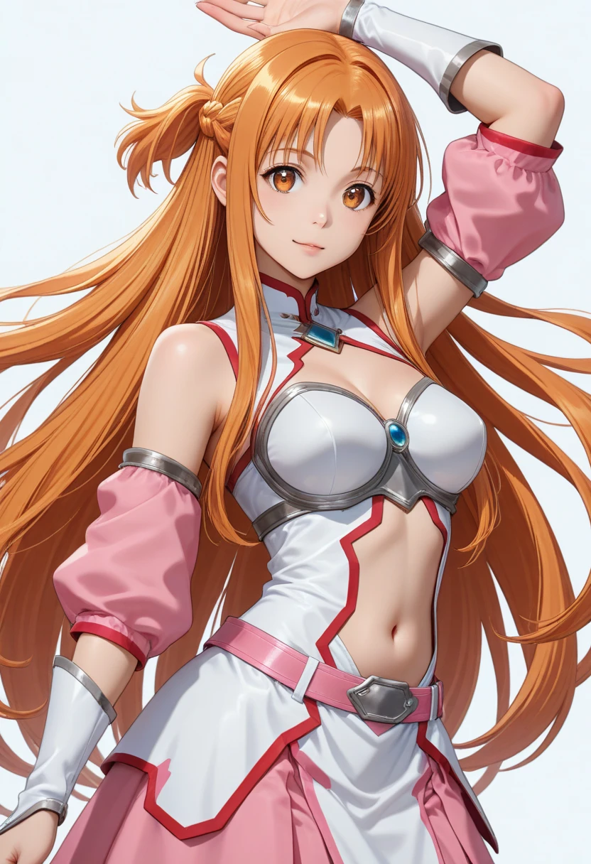 ((best quality, ultra-detailed, high resolution, extremely detailed CG, super detailed, direct light, Most beautiful clean lighting)), 1 girl, beautiful girl, cute girl and idol face, young face, smile, Beautiful long pink hair, twintails, Beautiful shining red eyes, white skin, slender, Short body, Fantasy worlds, worlds of fire, scarlet armour, flames, blades of fire,