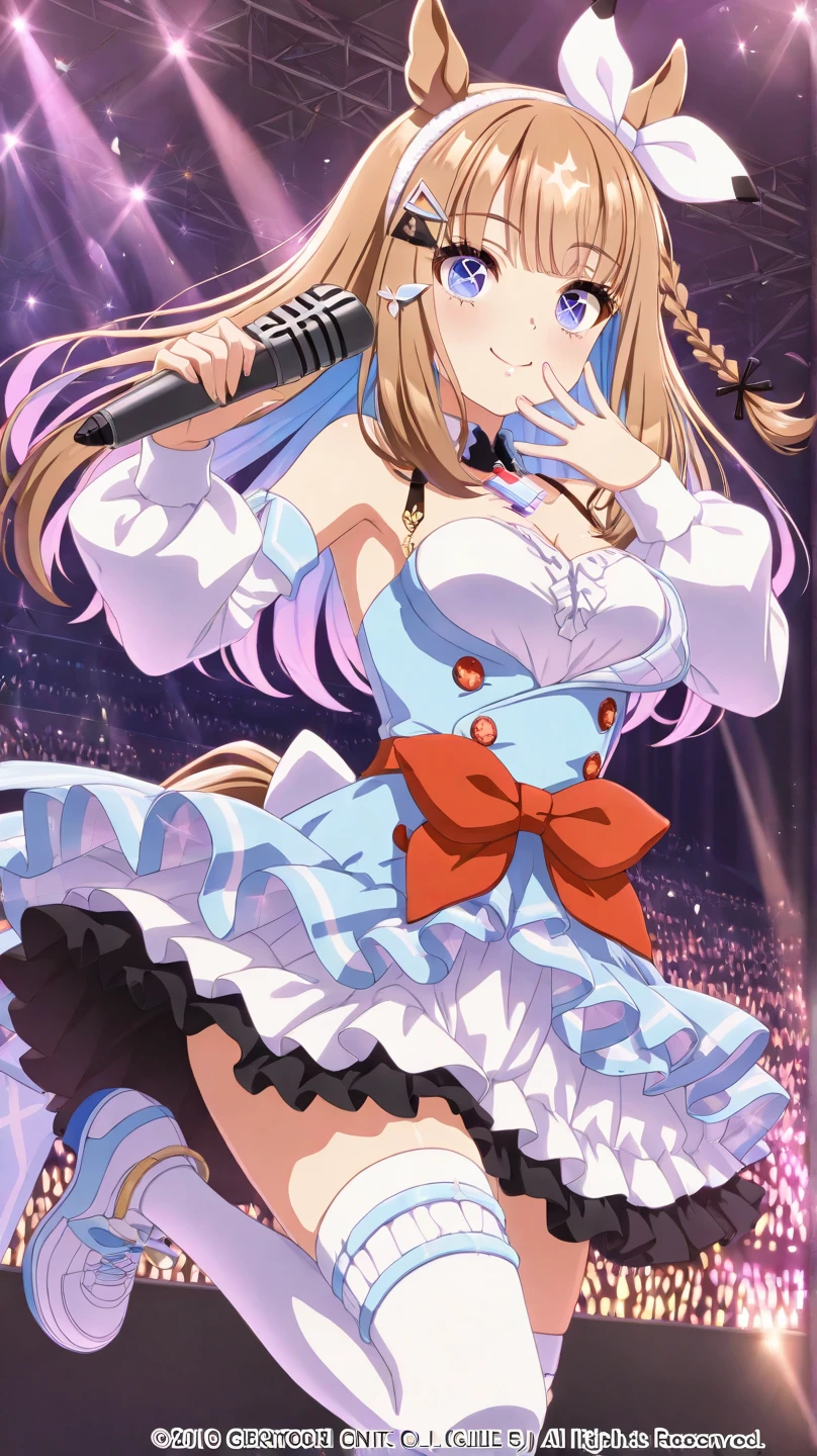 Taiga_Aisaka in sexy Brazilian carnival outfit and light blue stripper sexy platform open high heels dancing front facing happy