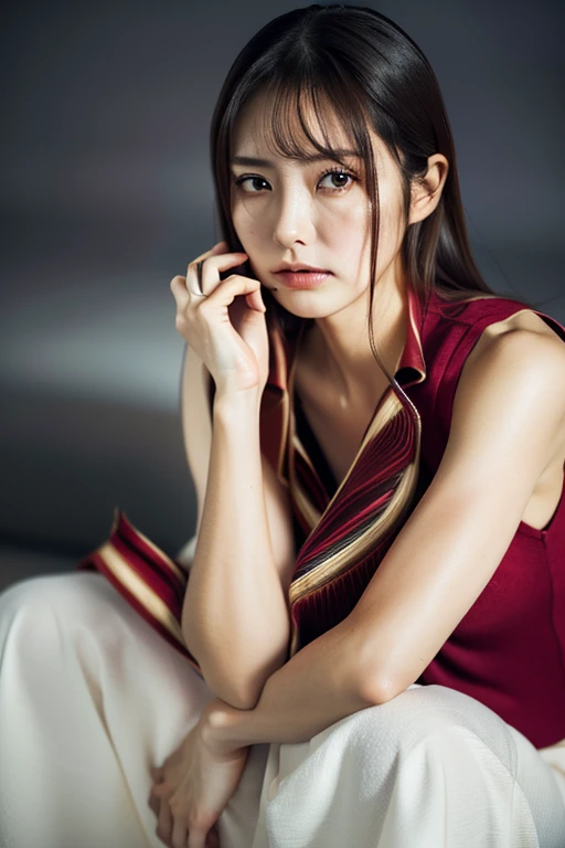 (((Woman lying on bed in bedroom)))、Accentuate your breasts、(((school uniform:1.3)))、Open white shirt、(((Check pleated skirt that fits snugly against the skin:1.7)))、(Reddish brown wet shiny short hair)、hairpin、hair ornaments、Blushing cheeks、Pointed red mouth、Large Breasts、Perfect body curves、Beautiful clavicle、Wet Hair、Wet Face、Wet body、Wet Skin、Wet costume、Detailed clothing features、Detailed hair features、Detailed facial features、Looking into the camera、(Dynamic Angle)、(Dynamic and sexy pose) )、Cinema Lighting、(masterpiece、Highest quality、Ultra-high resolution output images、Write Boundary Depth、Intricate details、Add depth to your subject with contrast between light and shadow、)、Digital Illustration、Single-lens reflex camera、(Realistic:1.3)、(8K quality、Anatomically correct facial structure、)、(Picture Mode Ultra HD、)