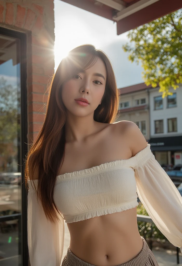 beautiful Korean women，、pupils、a beauty girl、Face this way、校服、crouched、Panchira、White pants、skirt by the、Ecstatic look、Red blush、Colossal tits、High school students、The angle at which you can see the pants while sitting
