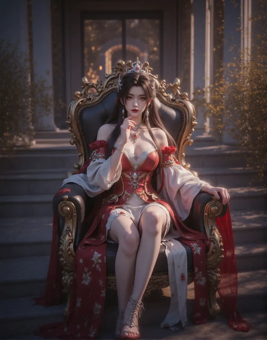 Red skirt,red long skirt