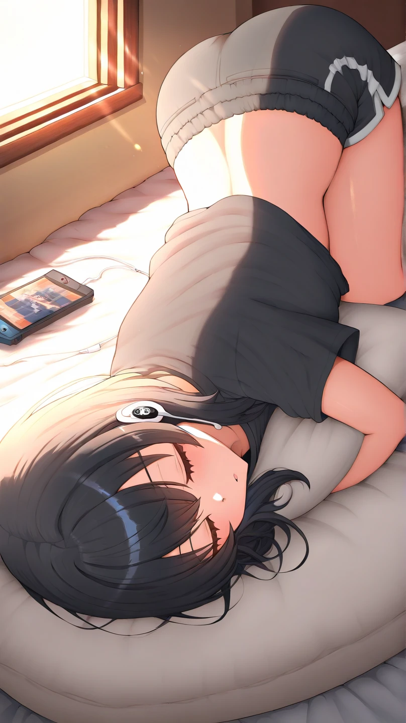 (masterpiece), best quality, expressive eyes, perfect face,beautiful scary tall slender girl,white skin,big breasts,big dirty wet white dress,long black hair covers her eyes,hair in front of her eyes,in the house,at night,comes out of the TV screen,TV,white noise,The girl crawls out of the TV onto the floor,Wet,TV from behind,girl crawling on the floor,score_8_up,score_9,HORROR,It's very dark around, the girl is barefoot