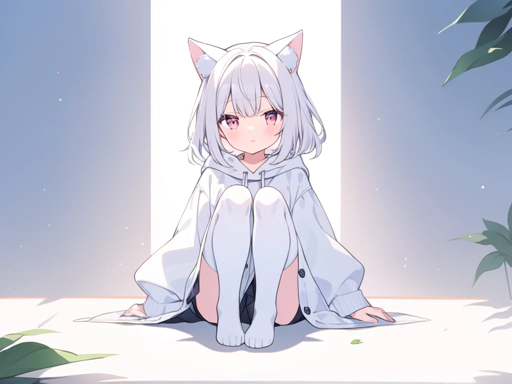 (best quality, highest quality, digital art, intricate, highres, 8k, anthropomorphic, furry, uploaded_on_e621:1.4), (2D:1.0), (anime:1.0), (illustration:1.0), (sharp:1.2), (hard light:1.0), (shadow:1.0),(reflection, refraction:0.8), (light rays, dappled light, light glare, lens flare, Tyndall effect:1.0), (clear, shiny:1.0), (best quality:1.2), (ultra-detailed:1.0), (extremely intricate:1.0), (blurry foreground,cinematic light,ray tracing:1.1), (bright_colors,dark_intense_shadows:1.3), (impasto,outline,colorful:1.3), (blurry,bloom, overexporsure:1.0), (warm_light_from_below,glow_white_particles:1.2), (granblue_fantasy_\(style\):1.1). (young_male,bishounen,11_years_old:1.5),1boy,cub,anthro,uploaded_on_e621,wolf_boy,furry_kemono,furry_male,(detailed_fluffy_fur,tuft,white_fur,body_fur:1.5),(fluffy_big_tail:1.3),animal_nose,animal_ear_fluff,wolf_ears,(fluffy_wolf_paws,pawpads,animal_hand:1.3),kawaii,cute,fancy,fragile,oil,handsome,solo,(upper_body,cowbow_shot:1.3),male_focus,blue_clothes,(hooded_cloak,hood_up:1.5),male_short_hair,white_hair,blue_eyes,one_eye_closed,bangs,closed_mouth,smile,light_blush,hands_up,holding_star,bottomless,(knees_together_feet_apart,sitting:1.2),looking_at_viewer. (night,starry_sky,crescent_moon,star_\(sky\),gem,plant, star_\(symbol\),sparkle),outdoors, scenery,