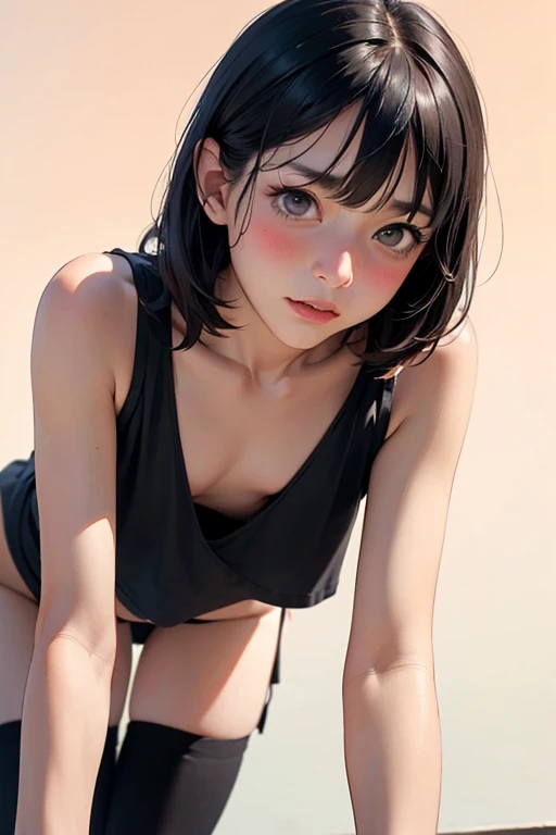masterpiece, best quality, beautiful eyes, detailed eyes, detailed face, scenery, detailed CG, ultra-detailed, best shadow, depth of field, beautiful illustration, illustration, extremely beautiful, perfect details, 1girl, solo, joker, black and white, under cut, hair over one eye, dynamic pose, vibrant color, fisheye, skindentation, poker, fiew from above Generate an illustration of a mature lilith, 1girl, laying on floor, ((darkstalkers)), lavender hair , (aletta ocean face), de terno preto, (bikini:1.3), short hair, hair combed back, (small breasts:1.4), in anime format with a serious style, (jewelry around waist), ((teal and red bikini)), bare feet, gothic make up, masterpiece, ((dark lighting)), black background, (puffy lips),((slendered abs)), beautiful face,