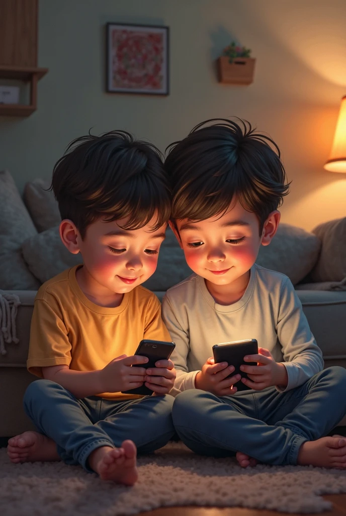 children with phones
