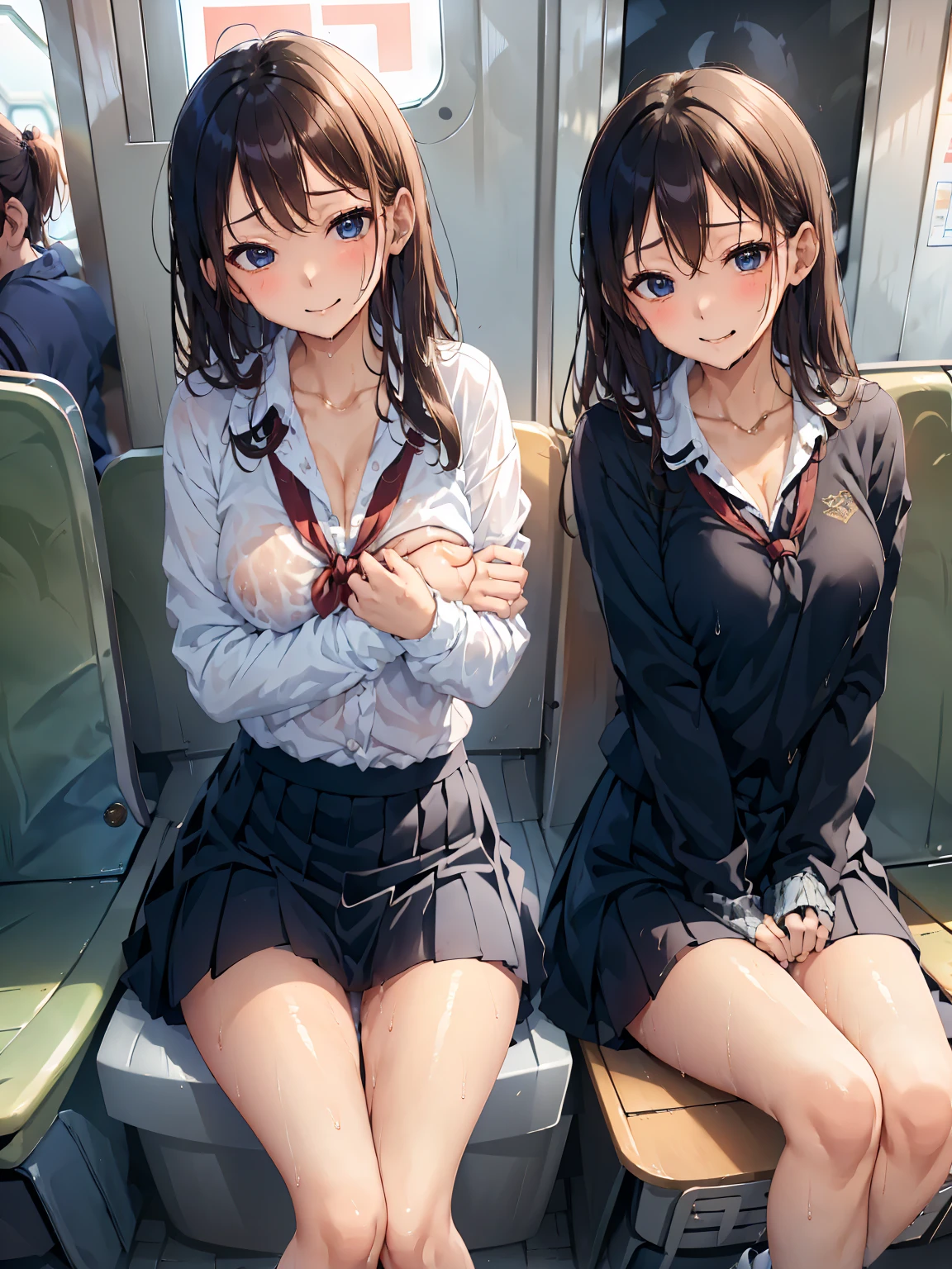 Highest quality，masterpiece，Ultra-high resolution，Perfect Anatomy,（Faithfulness：1.4），RAW Photos，smile，Long hair girls kids，Woman with long hair and 2 year old girl with short hair，（Large Breasts:1.7）、(Accentuate your breasts）、（Tight shirt）、Women and girls with small breasts, Mom and her small breasted daughter,Gorgeous mother and pretty girl,（Campsite on a sunny day、Private space）,Knee Shot,Cinema Lighting，Gravure idol&#39;s parents，Junior idol&#39;s daughter、Adorable，Heartwarming, (Breastfeeding:1.2)、(Rub the black-haired girl&#39;s breasts、Lift the chest)、(Long-haired mother and long-haired daughter)、（Mother in uniform and daughter in dress shirt）、See-through nipples、