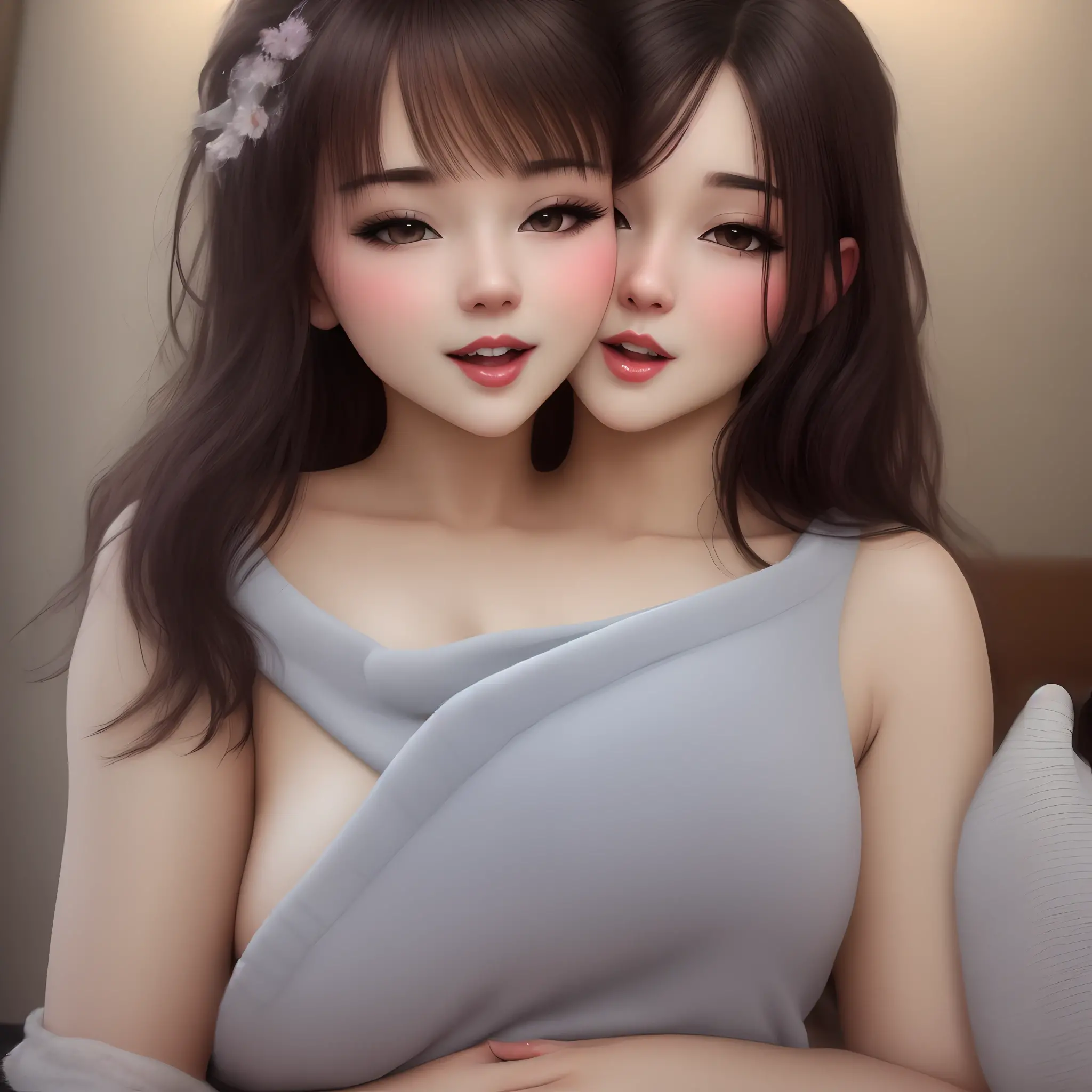 Your two headed massive fat wife conjoined to your fat daughter fully clothed with a modest pajama set on their shared two headed body and scratching her crotch in bed. Your daughter is clearly horrified and doesn’t want to be conjoined to your absolutely beautiful wife on such a massive two headed body.