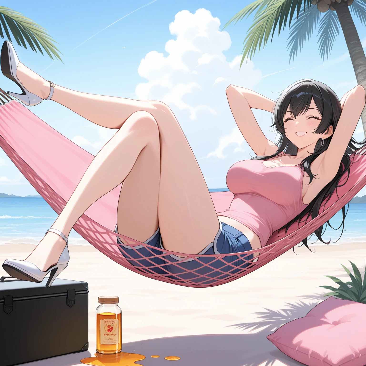 (masterpiece, Highest quality:1.2), 1 Girl, alone,Eyes open,Relaxing,Tropical atmosphere,Ocean