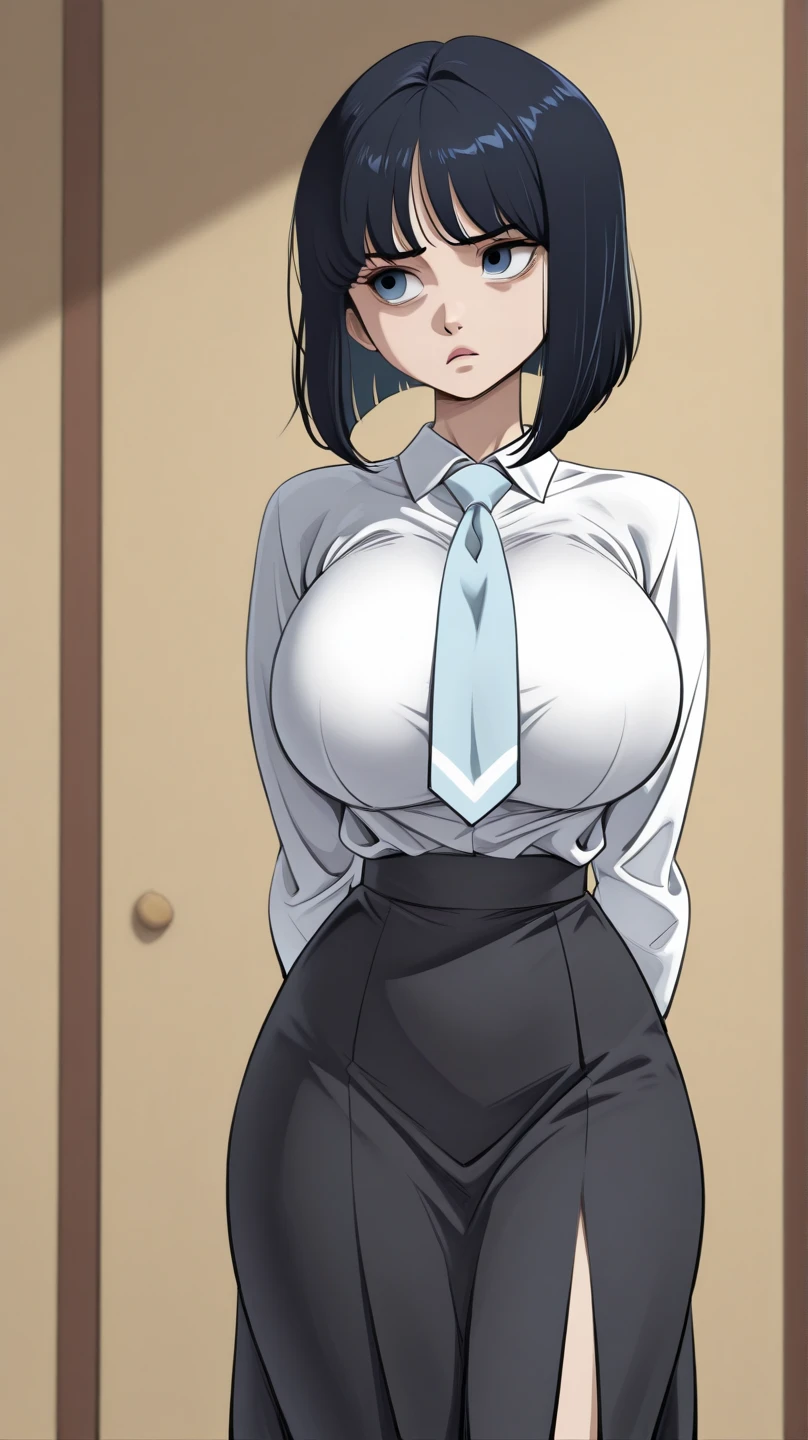 Grey uniform, Shirt, long sleeves , Pants,
<lora:Kaori_Sakaki_Ran_Sem-KK77-V1:0.7>,
Black_hair, Brown_eyes,Long_hair,single braid,
1 girl, 20yo,Young female,Beautiful Finger,Beautiful long legs,Beautiful body,Beautiful Nose,Beautiful character design, perfect eyes, perfect face,expressive eyes, looking at viewer, in the center of the image,(light_smile:0.5), official art,extremely detailed CG unity 8k wallpaper, perfect lighting,Colorful, Bright_Front_face_Lighting,shiny skin, (masterpiece:1.0),(best_quality:1.0), ultra high res,4K,ultra-detailed, photography, 8K, HDR, highres, absurdres:1.2, Kodak portra 400, film grain, blurry background, bokeh:1.2, lens flare, (vibrant_color:1.2) (Beautiful,large_Breasts:1.0), (beautiful_face:1.5),(narrow_waist)