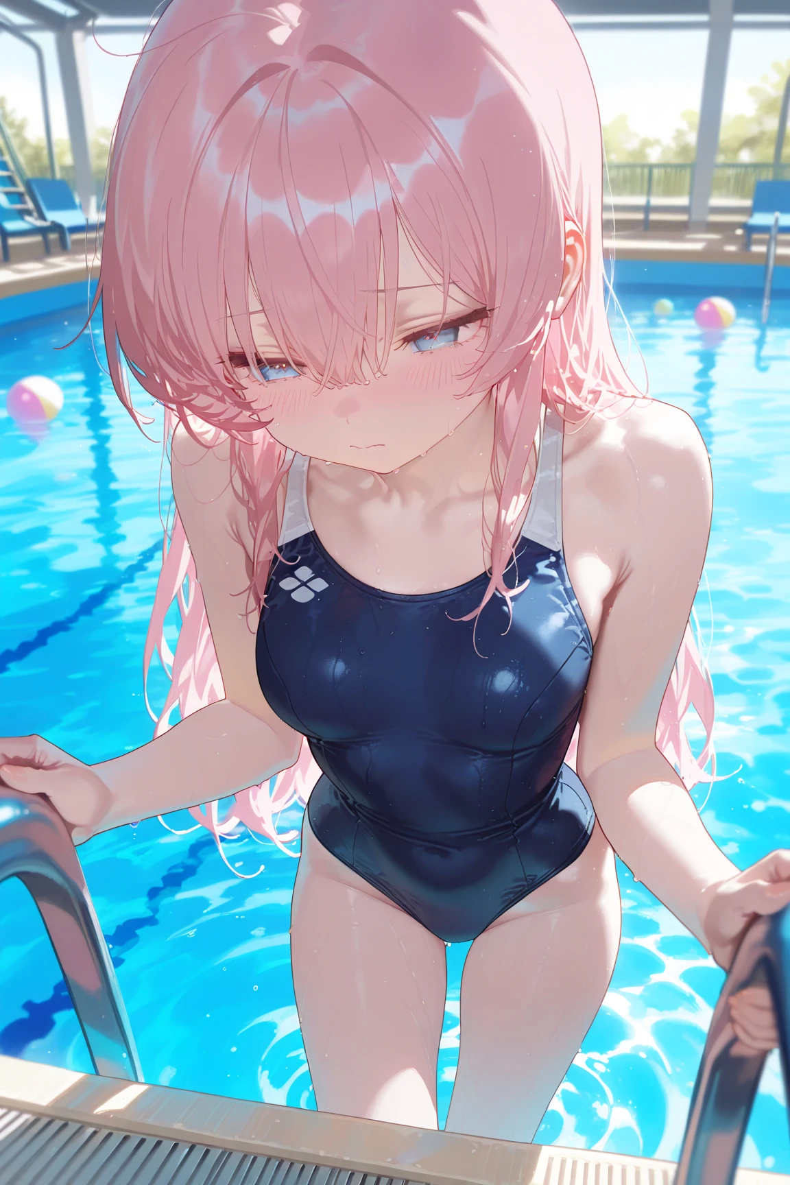 NSFW,pieces fly,masterpiece,highest quality,Super detailed,High resolution,8K portrait,unity,8k wallpaper high definition CG,shiny skin,(10 years old:1.3),(change:1.3),(1 girl),beautiful clear eyes,very detailed explanation,delicate face,nice lips,slender body,thin waist,thin legs,(school poolside:1.5),cute type,perfect face,seriously,(blush:1.5),(pink hair twintails:1.3),((flat chest:1.3)),(navy blue school swimsuit:1.3),((Orgasm in the vagina:1.3)),(spread your legs:1.5),(pussy:1.5)
