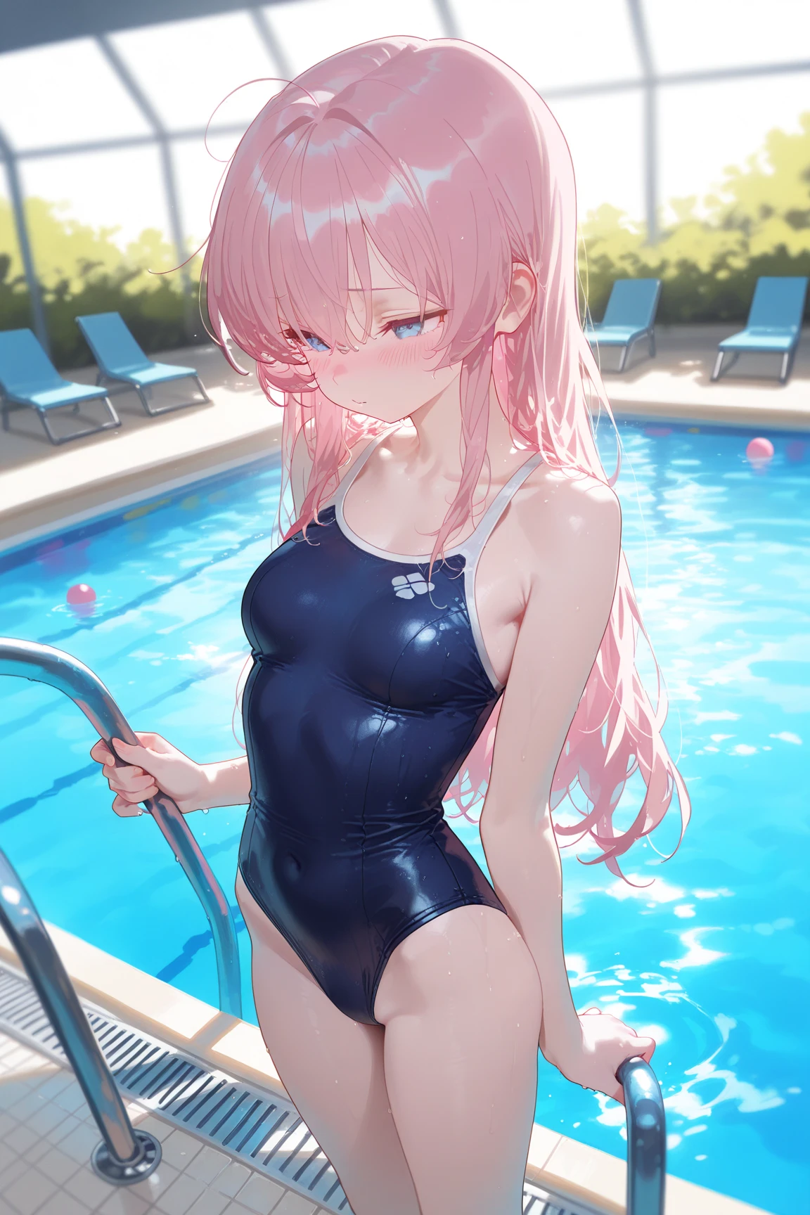 NSFW,pieces fly,masterpiece,highest quality,Super detailed,High resolution,8K portrait,unity,8k wallpaper high definition CG,shiny skin,(10 years old:1.3),(change:1.3),(1 girl),beautiful clear eyes,very detailed explanation,delicate face,nice lips,slender body,thin waist,thin legs,(school poolside:1.5),cute type,perfect face,seriously,(blush:1.5),(pink hair twintails:1.3),((flat chest:1.3)),(navy blue school swimsuit:1.3),((Orgasm in the vagina:1.3)),(spread your legs:1.5),(pussy:1.5)