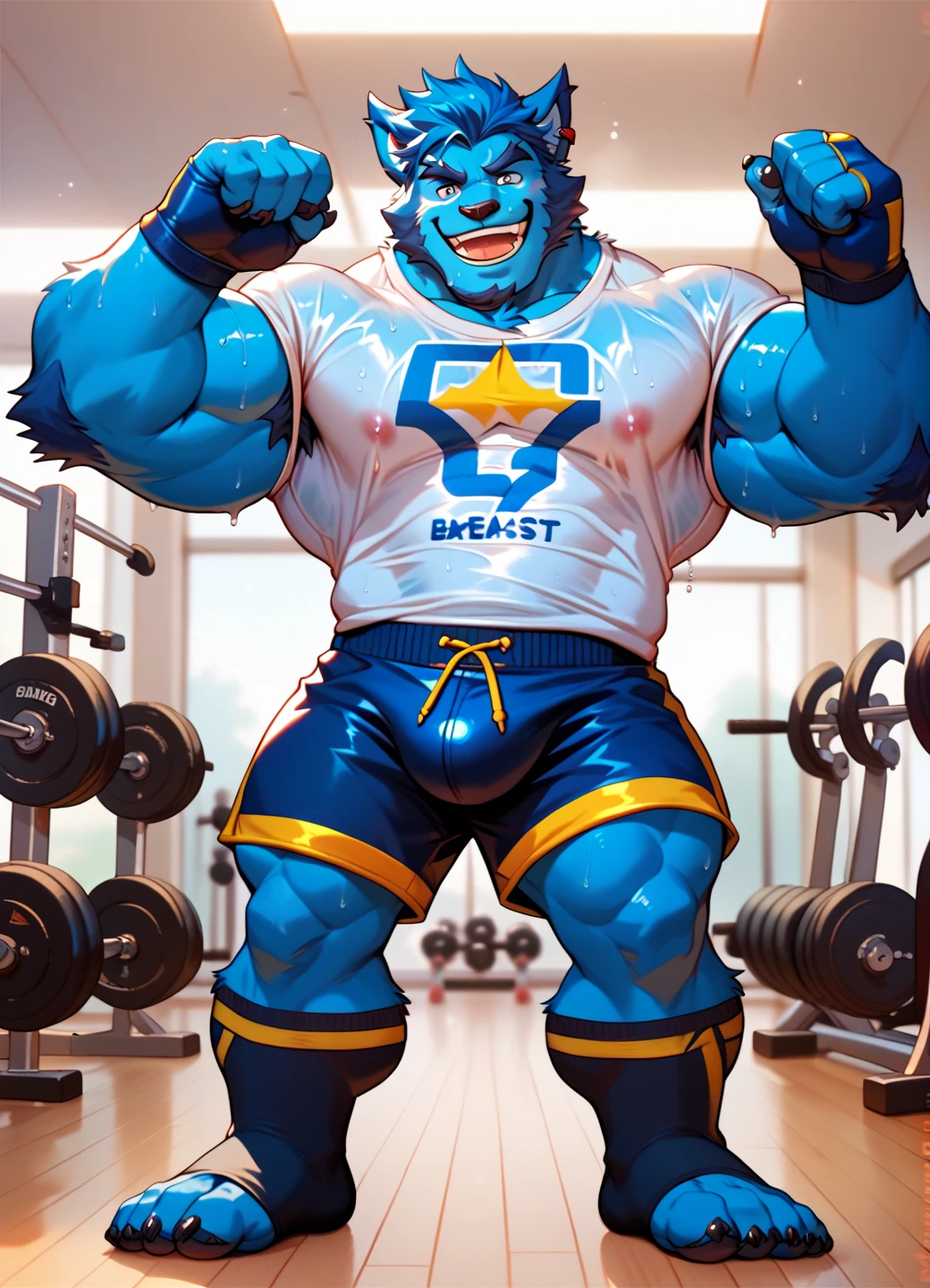 4k, ultra-hd, Crossdressed (bearded old 1man with old manly face and male head :1.5), (the old man has a generous curvy woman body with thick thighs:1.2), woman body with a male head, (big cleavage), he's wearing a (cheerleader top and skirt, full-body shot, standing, cheering:1.6), office background, , highly detailled
