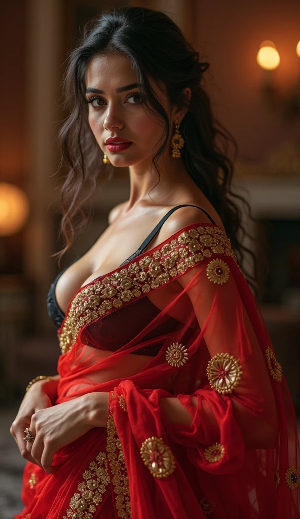 Half saree navel