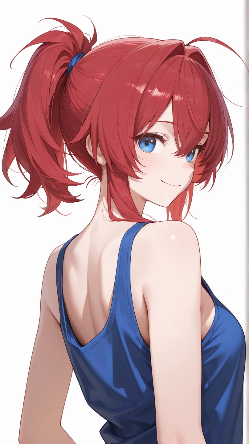 Blue eyes、Anime girl in black swimsuit with ponytail, anime girl wearing a black dress, render of april, Female protagonist 👀 :8, made with anime painter studio, Rin, Seductive Anime Girl, Smooth Anime CG Art, anime moe art style, painted in anime painter studio, she is wearing a black tank top, charming anime girls, wearing a swimming wear