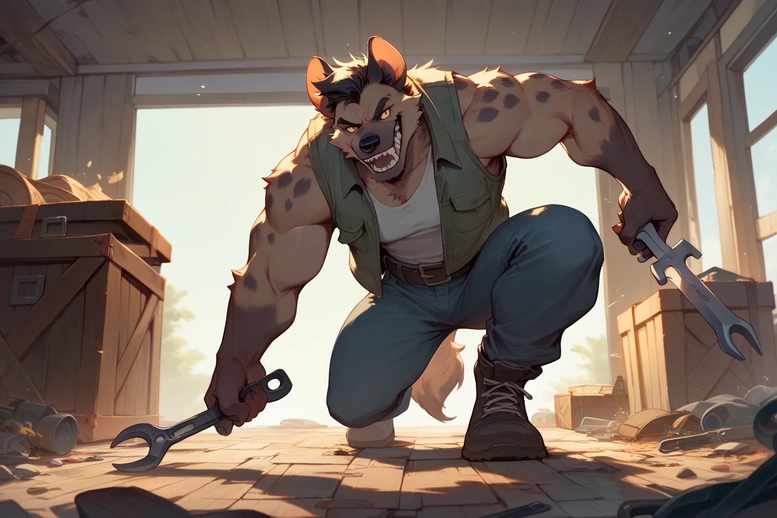 1 zombie, will all fist, smash into the wall, roar, surrealism